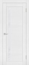 Дверь PST-8 Белый ясень со стеклом (Белоснежный лакобель)